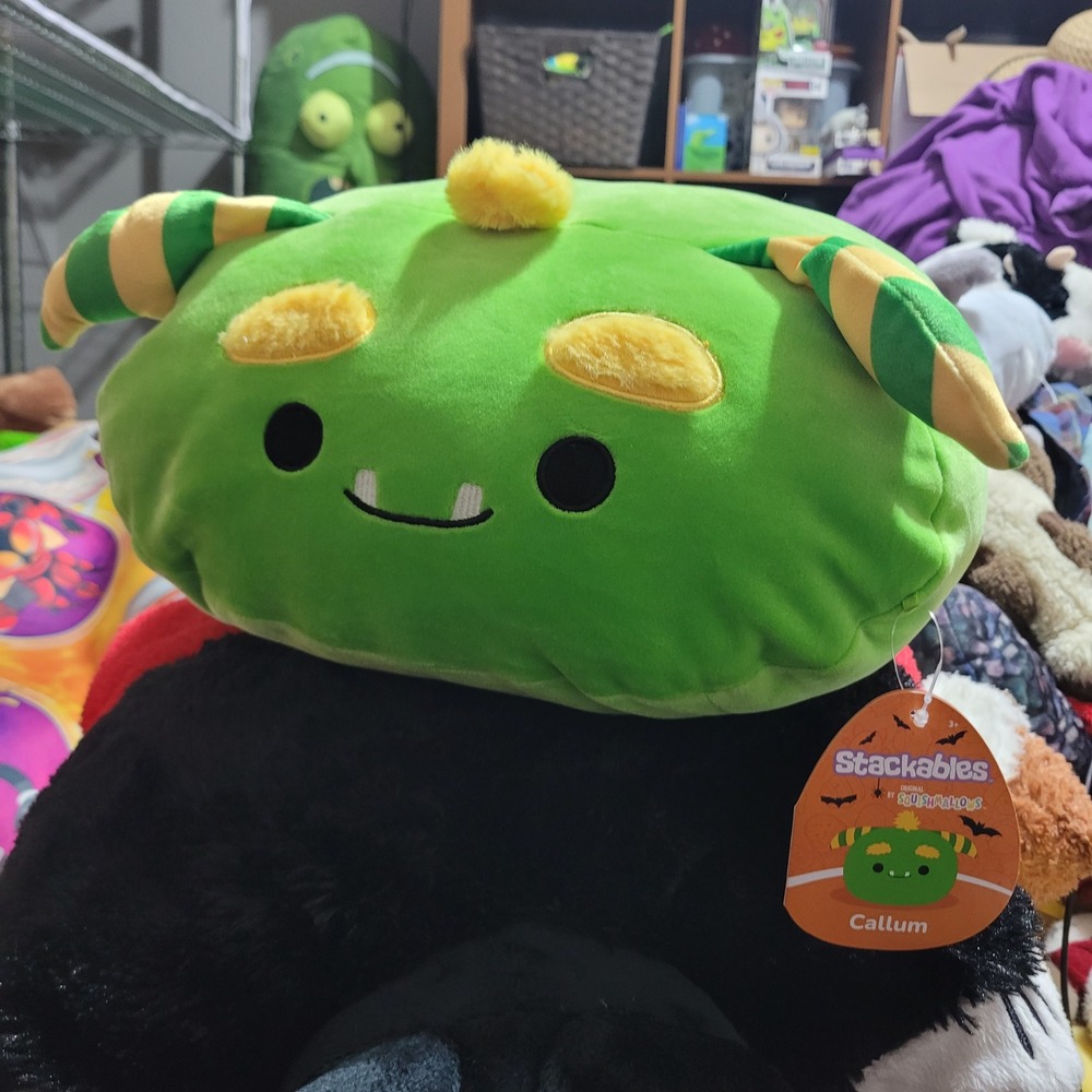 Squishmallows Stackables Callum the Monster Green Halloween Plush 12 Inch NWT